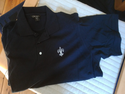 CP - Polo-Shirt, navy, mit gestickter Lilie
