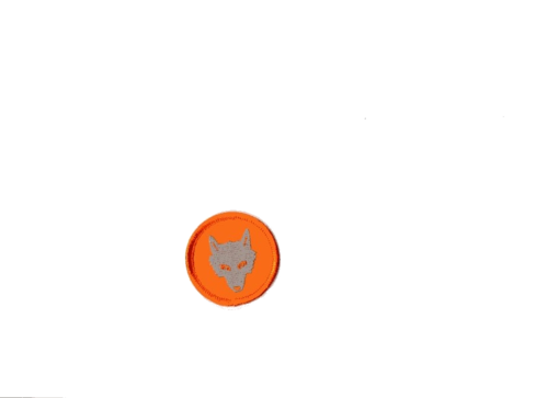 Wolfskopfwebabzeichen orange